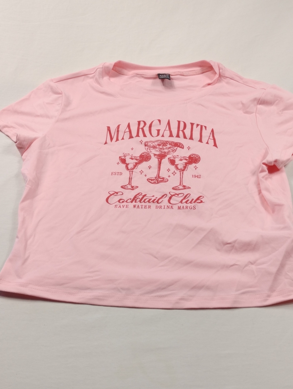 SHEIN Pink Margarita Cocktail Club Graphic Tee Size Large #4